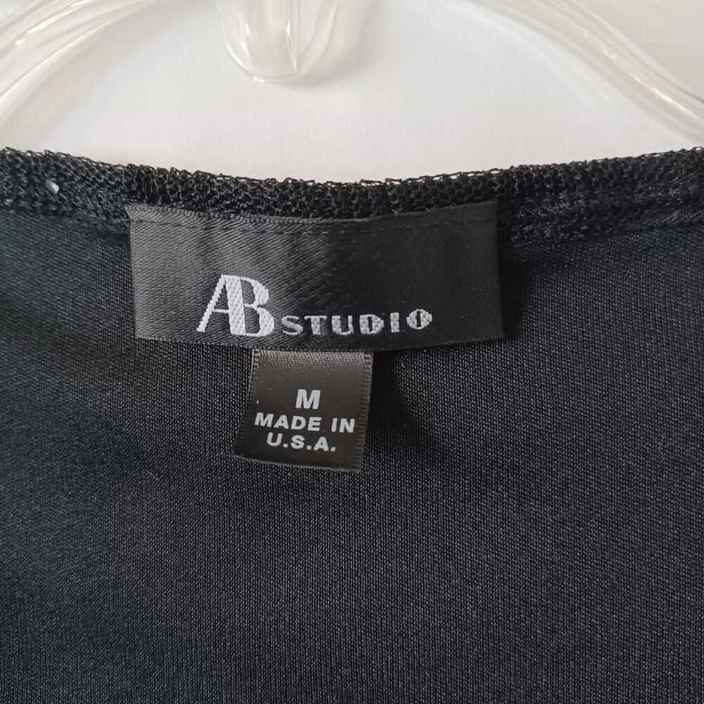 3/$25 SALE AB Studio Black Sequins & Lace Sleeveless V-Neck Top, Womens Medium - Picture 7 of 13